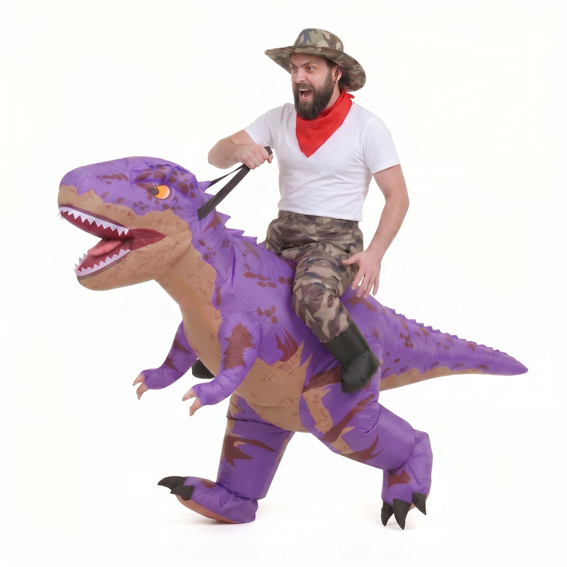 大人用、面白い迷彩柄の紫色のT-Rex（ティラノサウルス）の - Costumes のレビューと価格