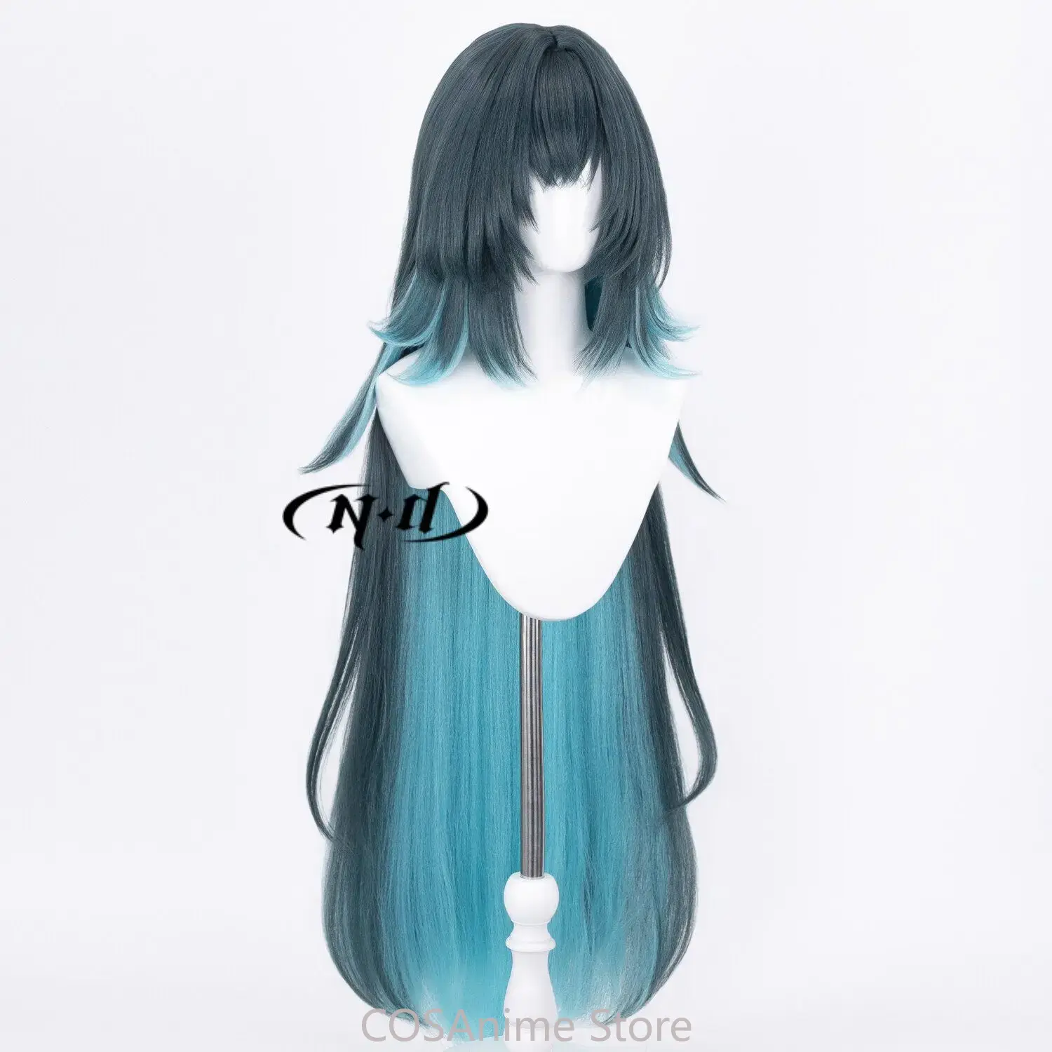 ダニカ（原神）コスプレウィッグ、110cm、ダークブルーのロ - Anime Cosplay Wig Heat Resistant のレビューと価格
