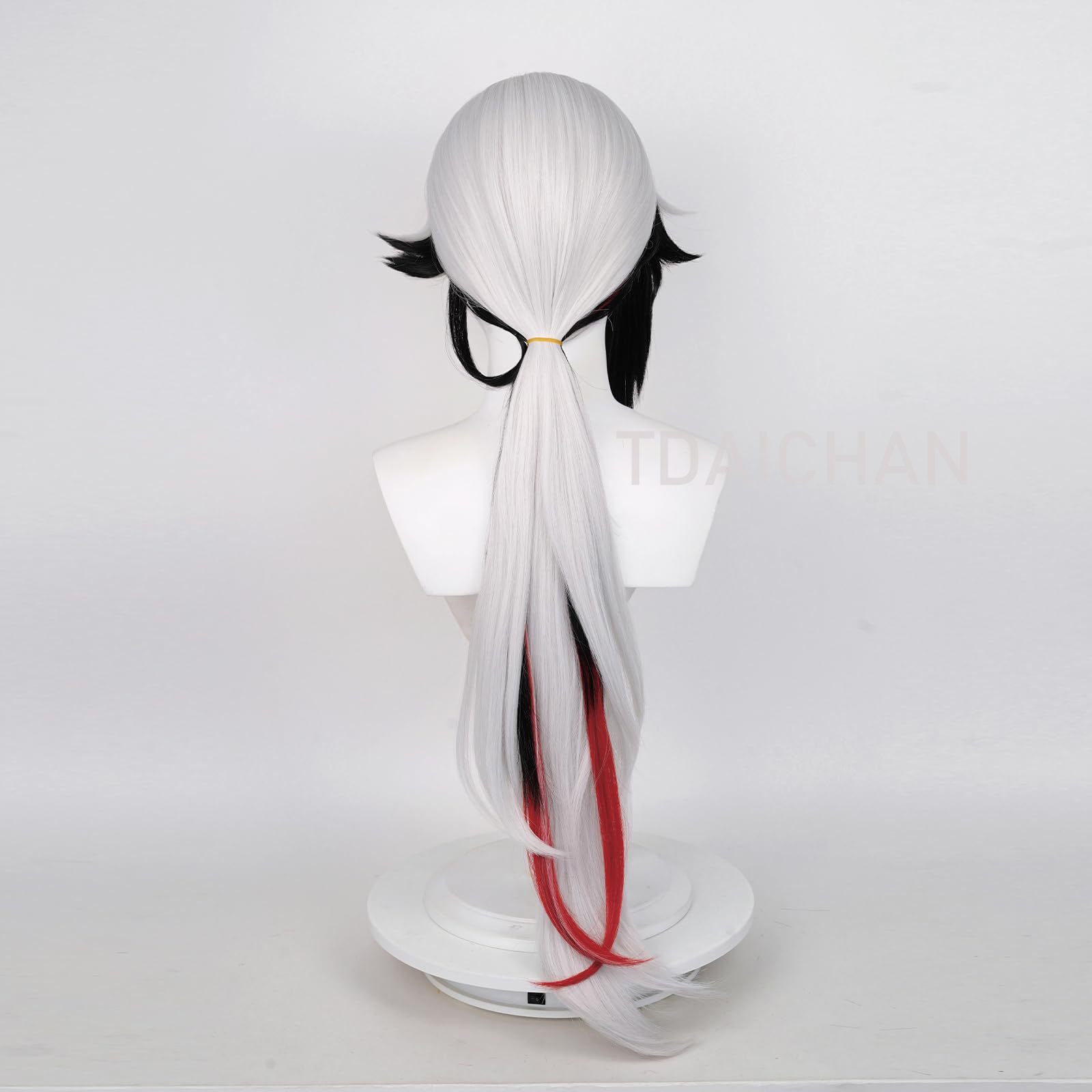 原神アレッキーノコスプレウィッグロングシルバーブラックグラデ - Anime Cosplay Wig Heat Resistant のレビューと価格