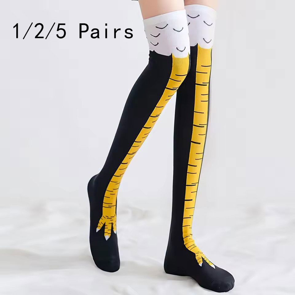 1/2/5/10足組 レディース ニーハイソックス トレンド - Funny Chicken Leg Socks のレビューと価格