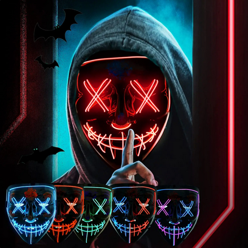 ハロウィン怖いヴェンデッタマスク光る匿名ハッカーマスク映画テ - Led Purge Mask Halloween のレビューと価格