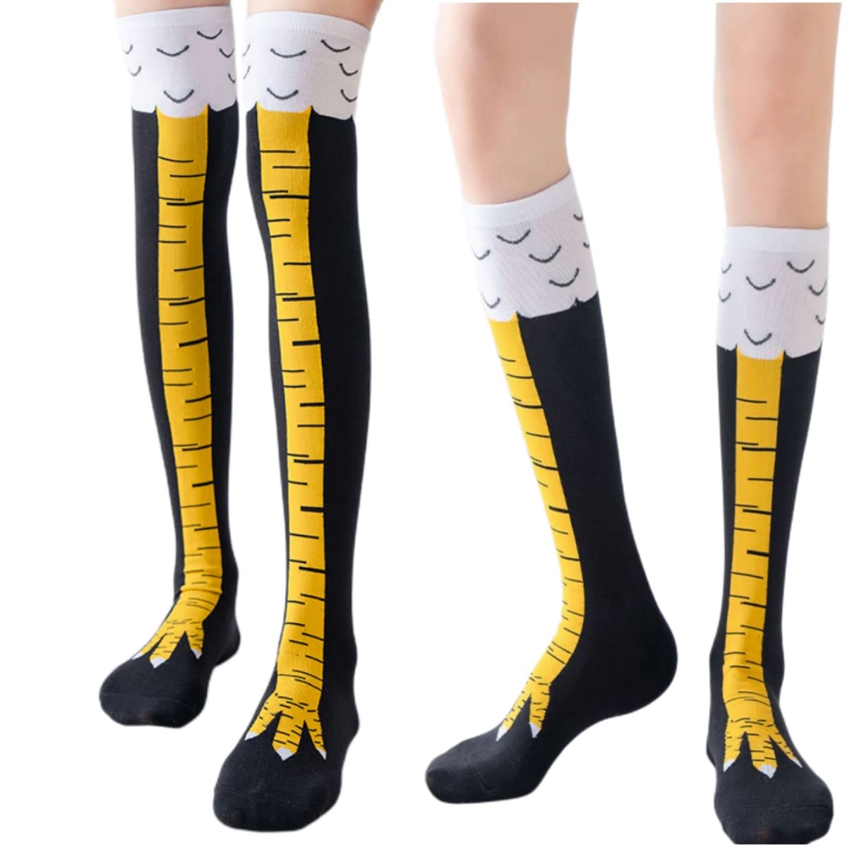 女性用ニーハイソックス,面白い漫画,フィットネス,スポーツ, - Funny Chicken Leg Socks のレビューと価格