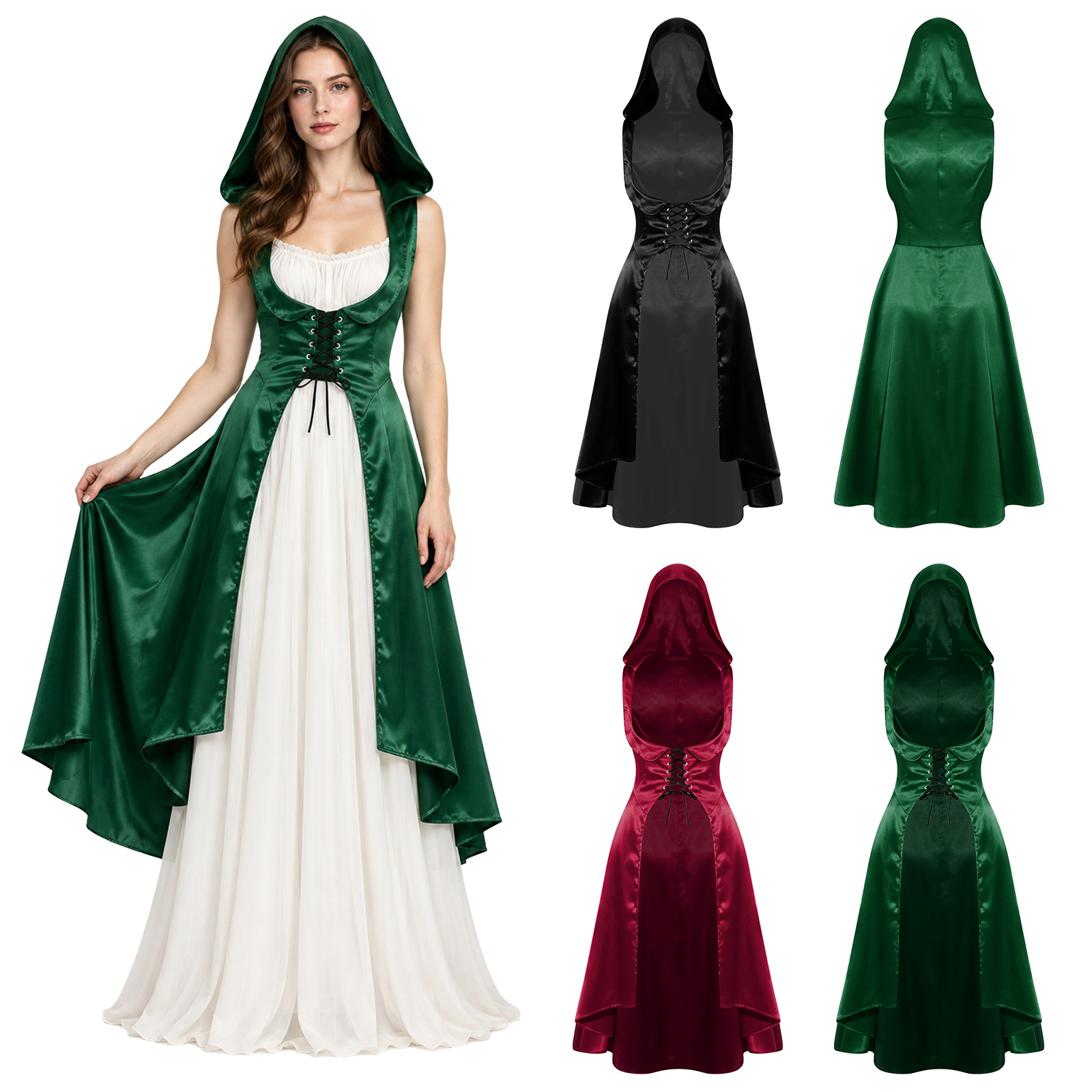 レディース・ルネサンス衣装、ハロウィーン衣装、中世風ヴィンテ - Medieval Renaissance Dress Women のレビューと価格