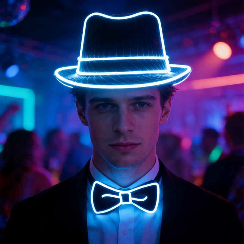 男性用LEDライト付きネオンワイヤーネックタイ,パーティーハ - Glow In The Dark Party Glasses のレビューと価格