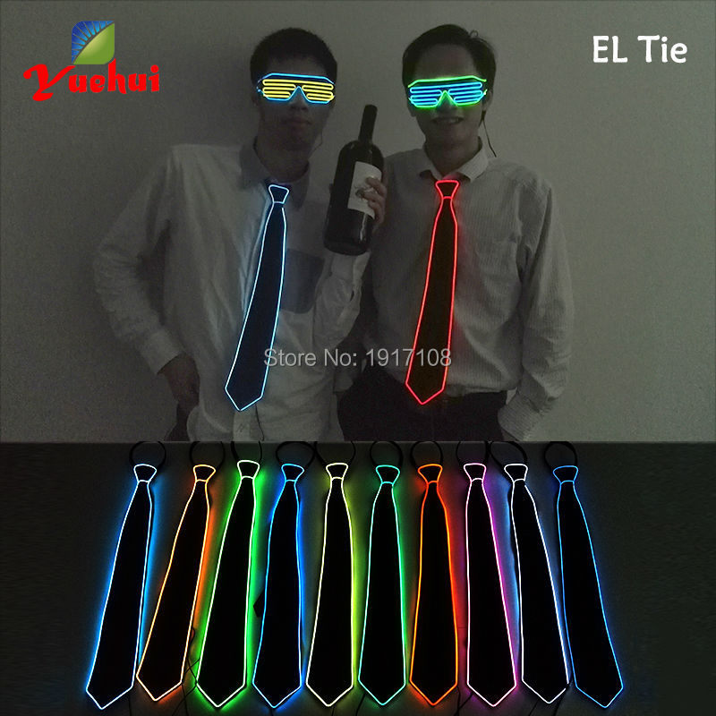 男性用LEDライト付きネオンワイヤーネックタイ,パーティーハ - Glow In The Dark Party Glasses のレビューと価格