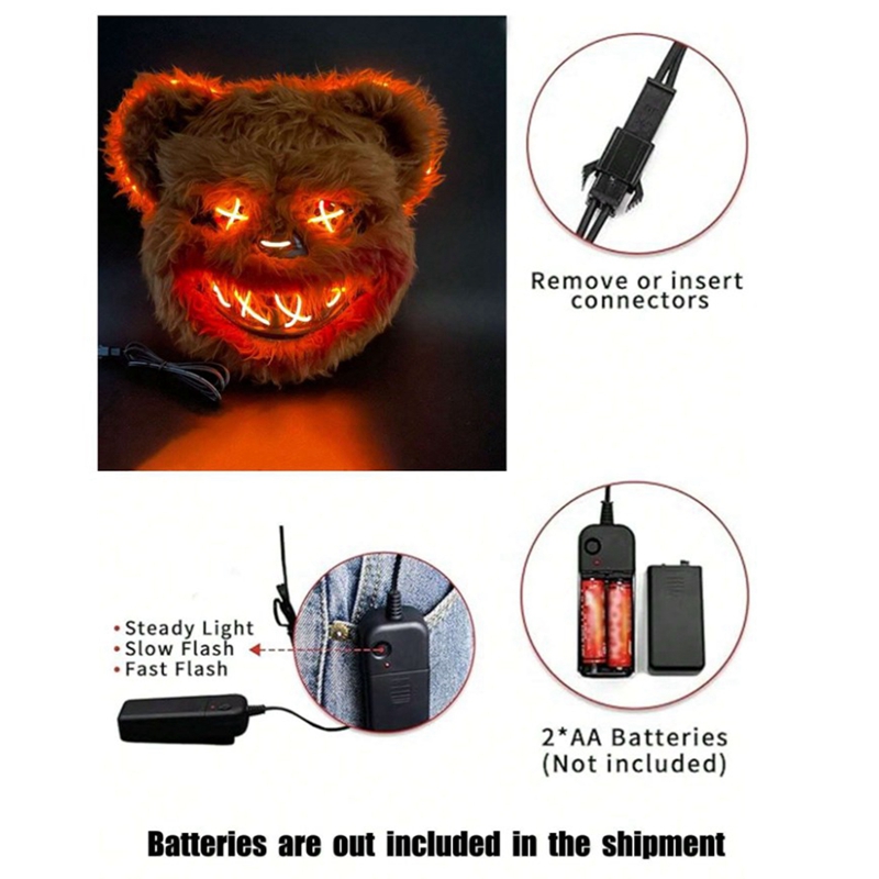 バニーマスク マスカレード LED ウサギ クマ マスク 光 - Led Purge Mask Halloween のレビューと価格