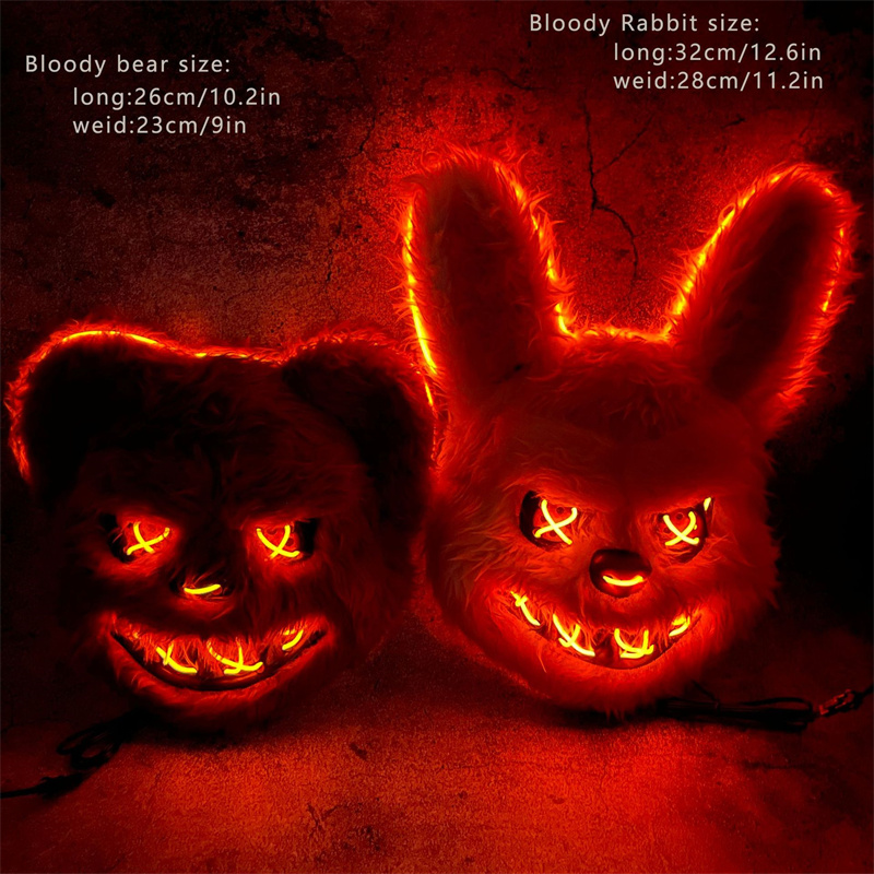 バニーマスク マスカレード LED ウサギ クマ マスク 光 - Led Purge Mask Halloween のレビューと価格