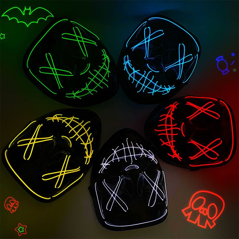 ハロウィーン ネオンLED パージマスク マスカーデパーティ - Led Purge Mask Halloween のレビューと価格